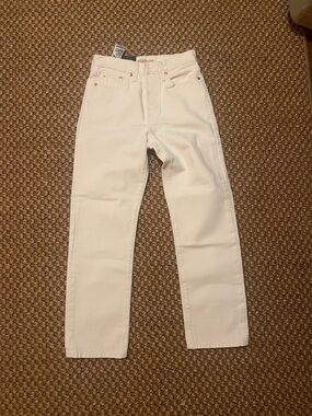 Levi's Women's White Straight Jeans